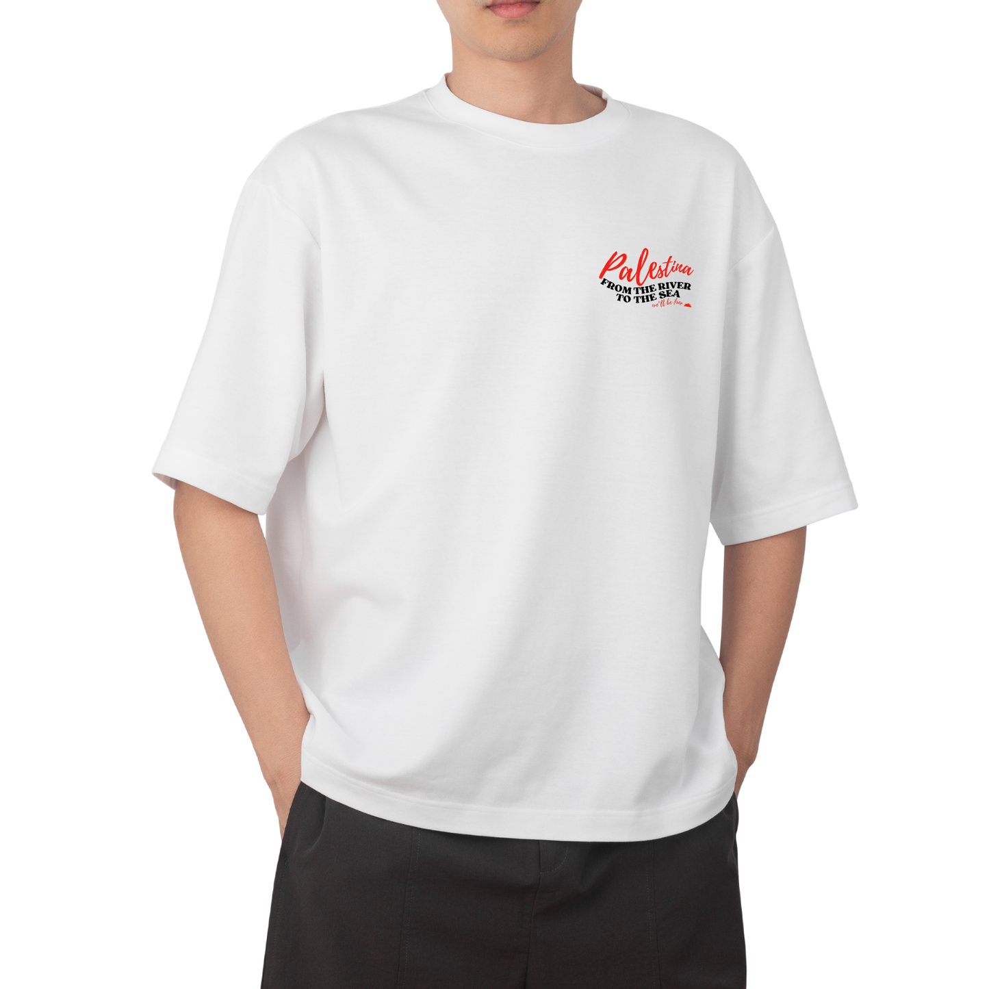 T-shirt oversize " Palestina From the River to the Sea” – Prévente
