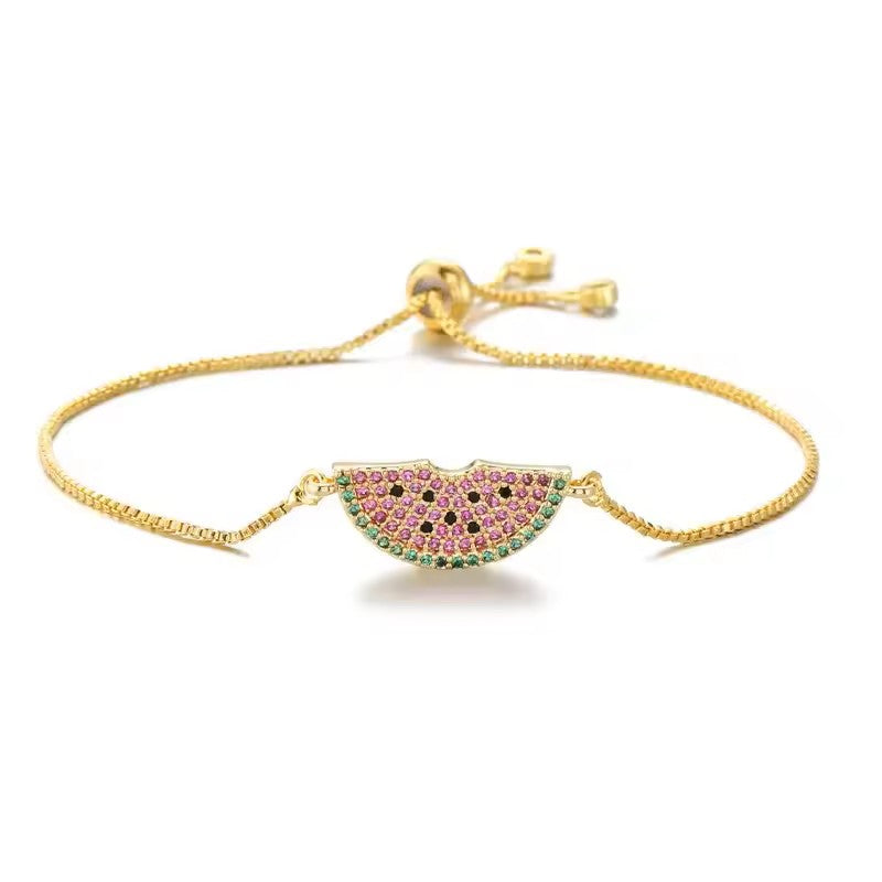 Bracelet pastèque serti de cristaux
