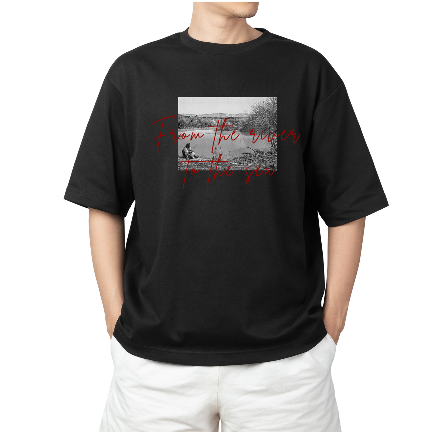 T-shirt oversize Jourdain 1890 "From the River to the Sea" – Prévente