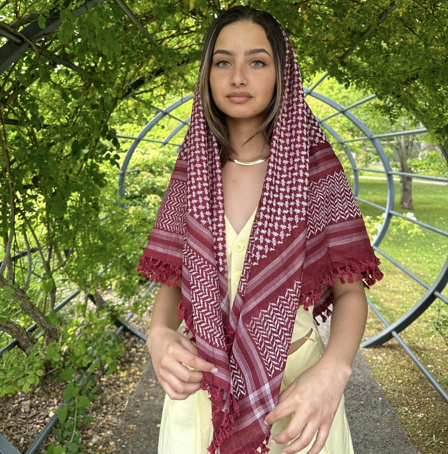 Keffiyeh Rouge Bordeaux