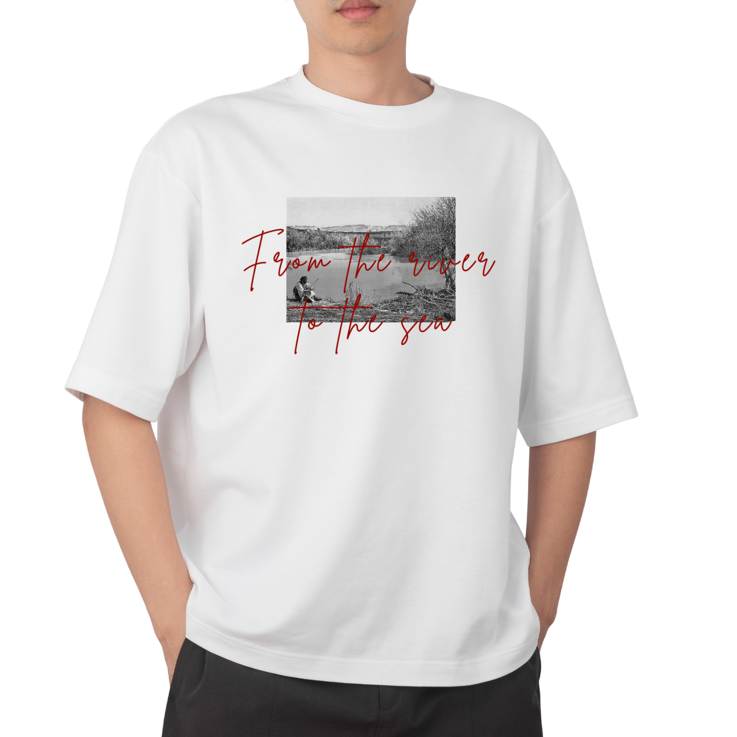 T-shirt oversize Jourdain 1890 "From the River to the Sea" – Prévente