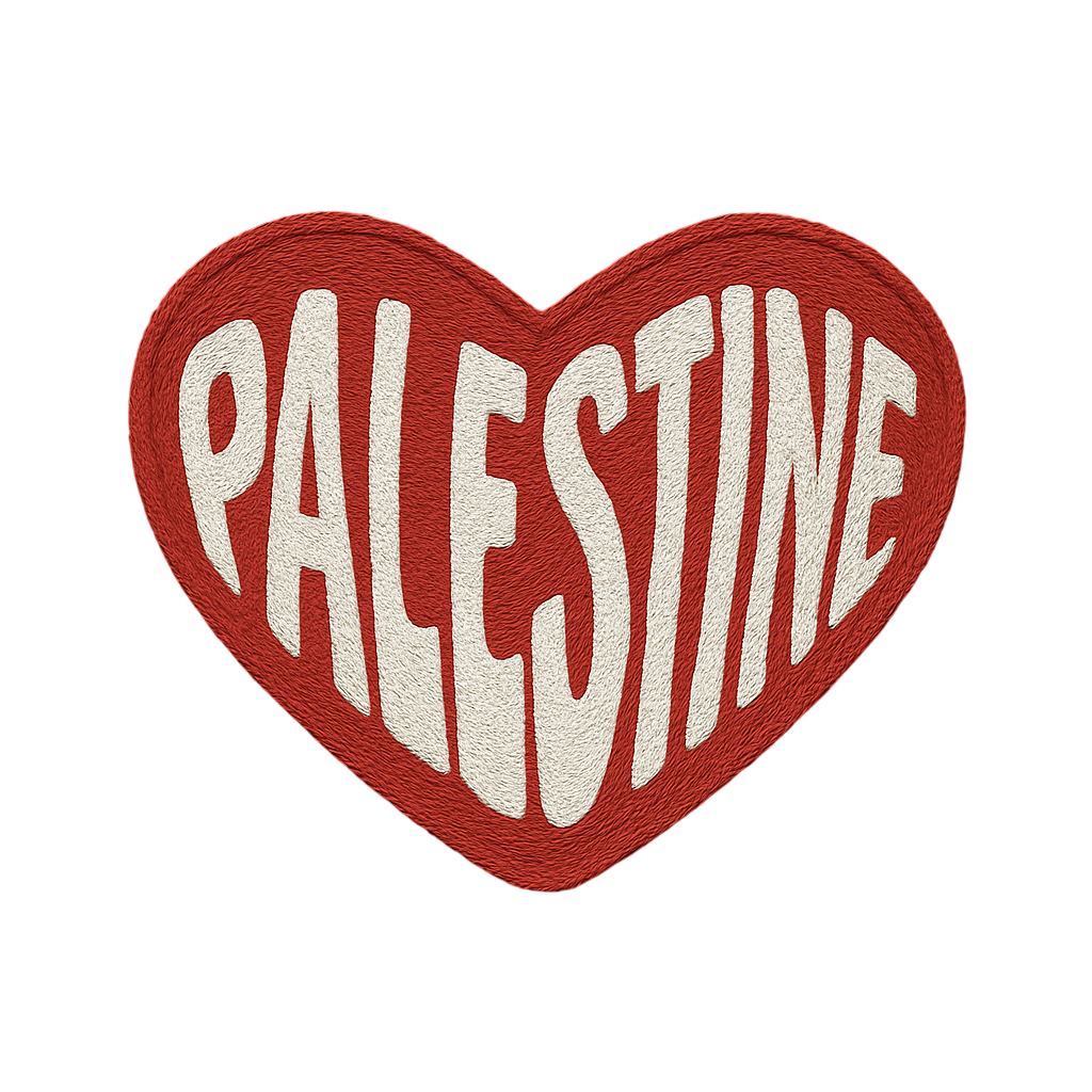T-shirt oversize Brodé Cœur Rouge & Blanc Palestine – Prévente