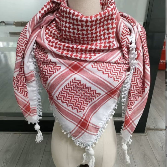 Keffieyh Palestinien mixte rouge et blanche