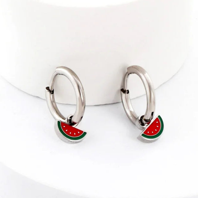 Boucle d'oreille créoles Pastèque