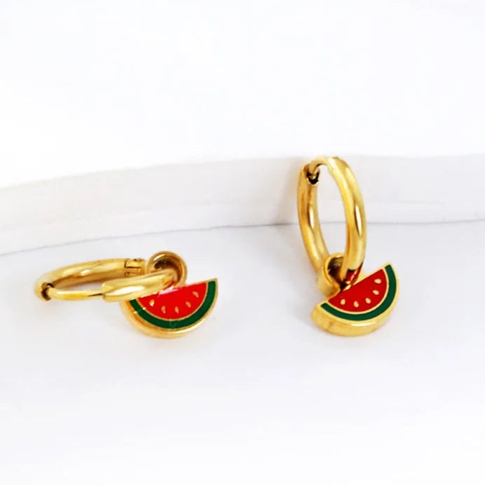 Boucle d'oreille créoles Pastèque