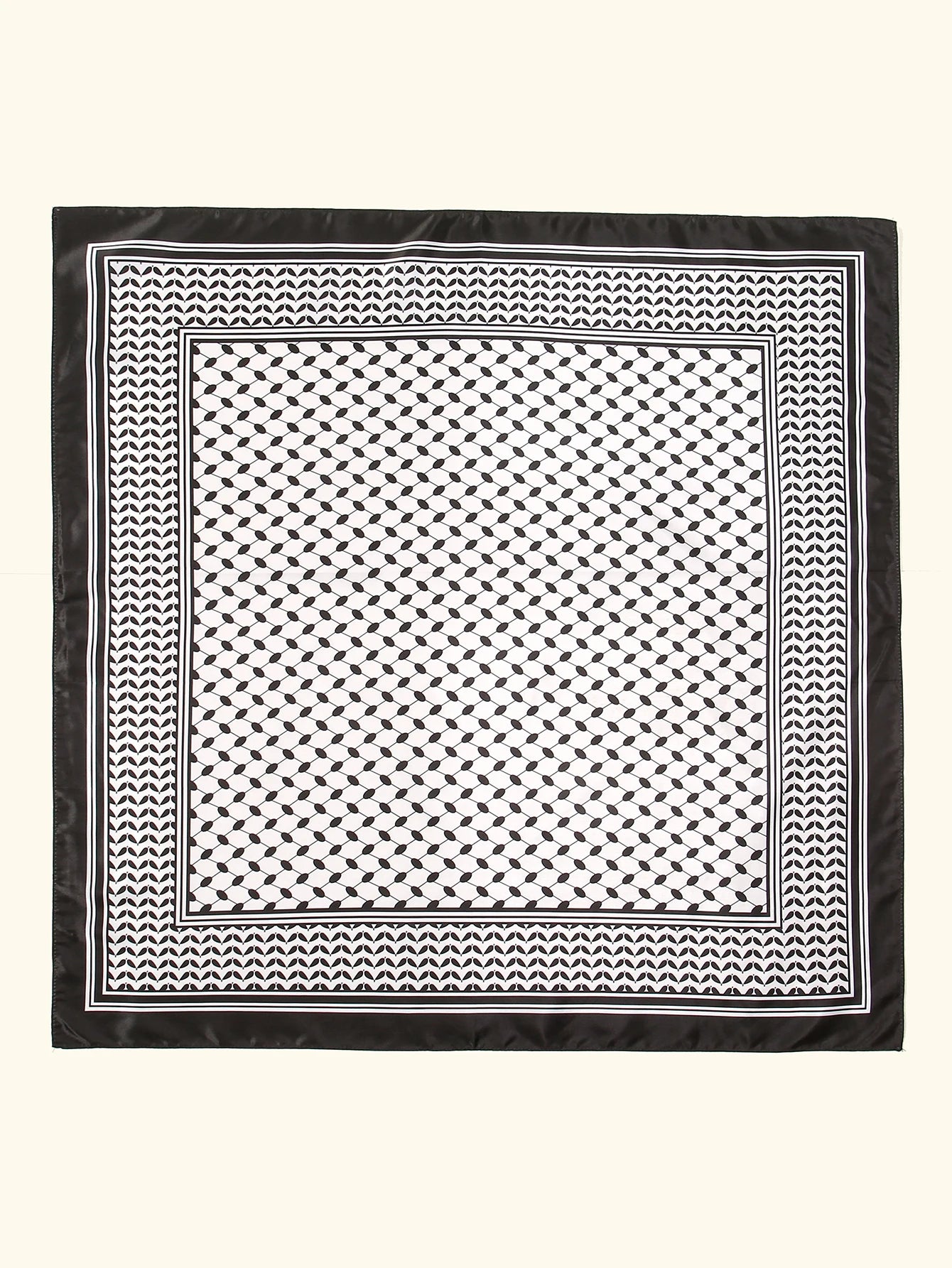 Foulard carré en Satin Imprimé Keffiyeh