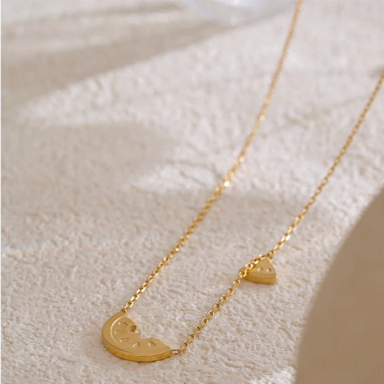 Collier pendentif Pastèque Doré