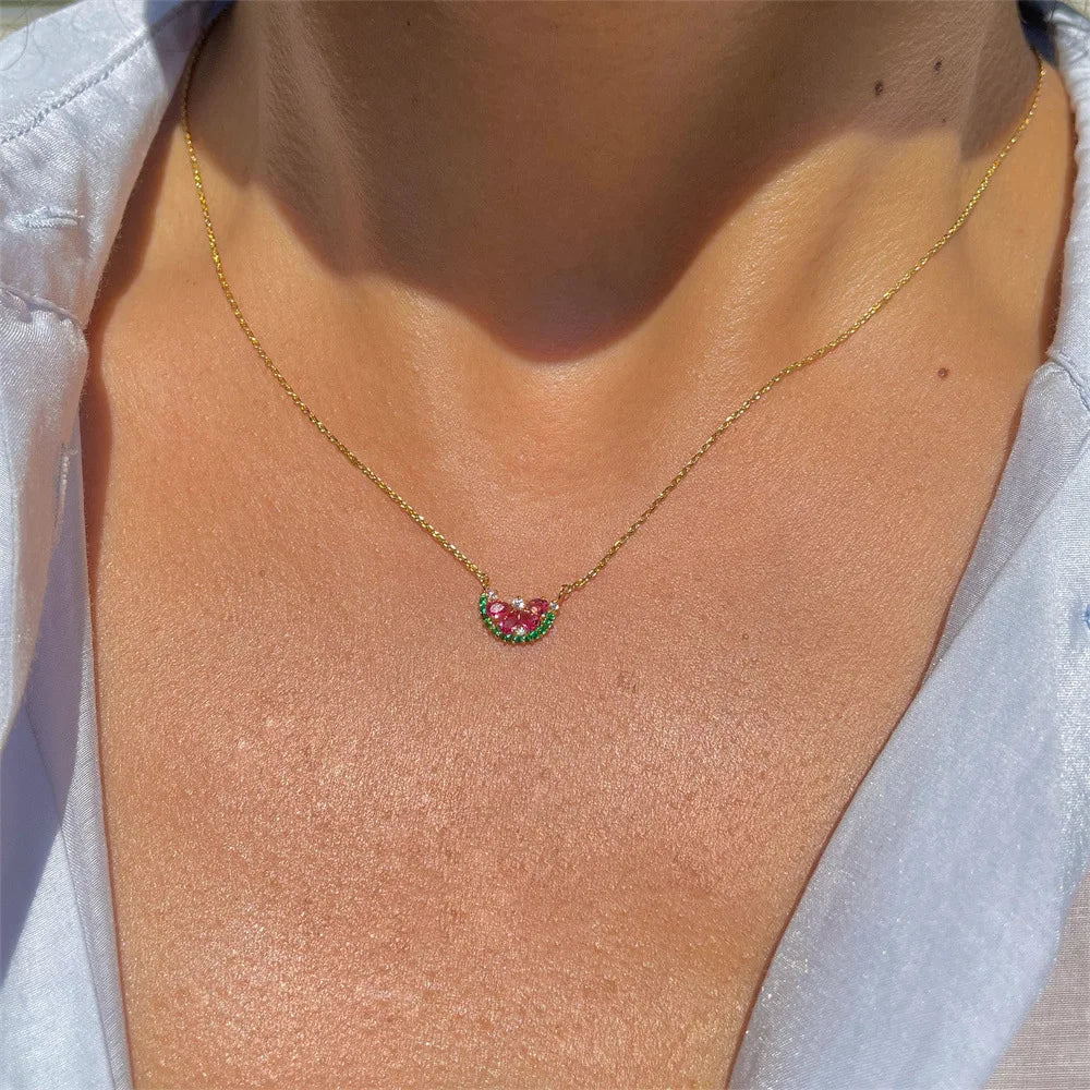 Collier pendentif Pastèque