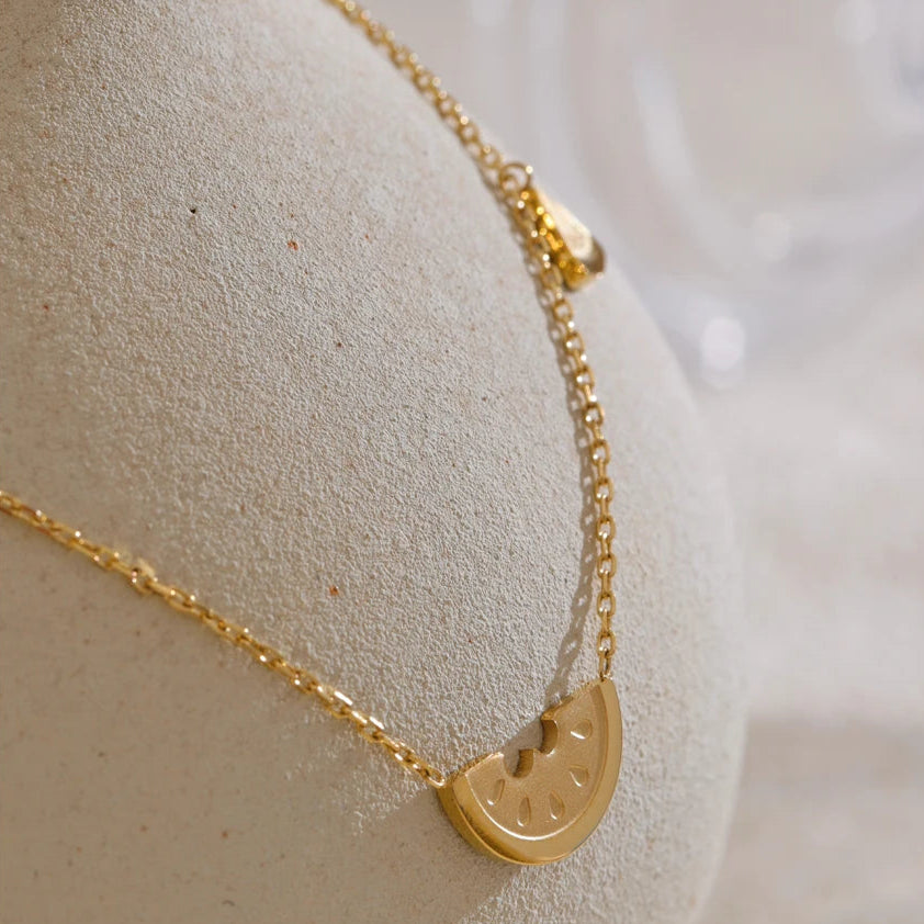 Collier pendentif Pastèque Doré