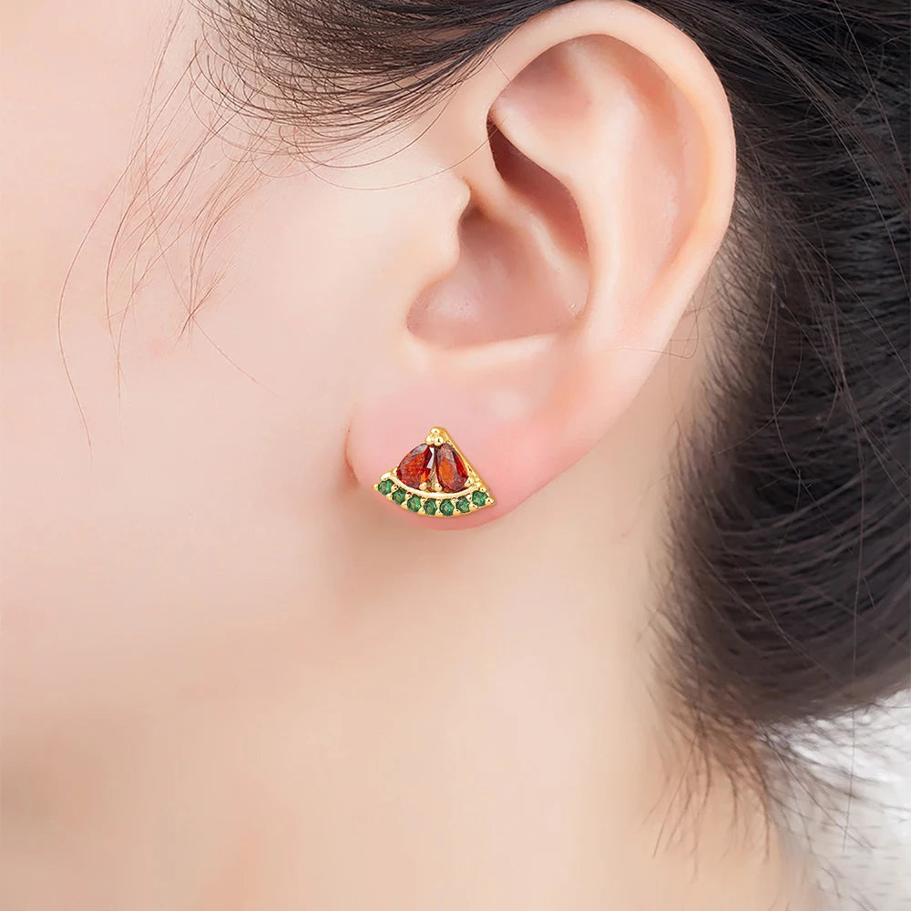 Boucles d'oreilles pastèque doré