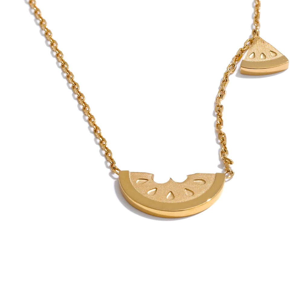Collier pendentif Pastèque Doré