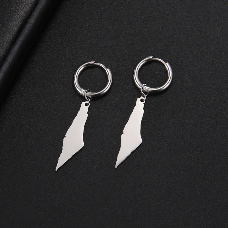 Boucles d'oreilles argentées Palestine