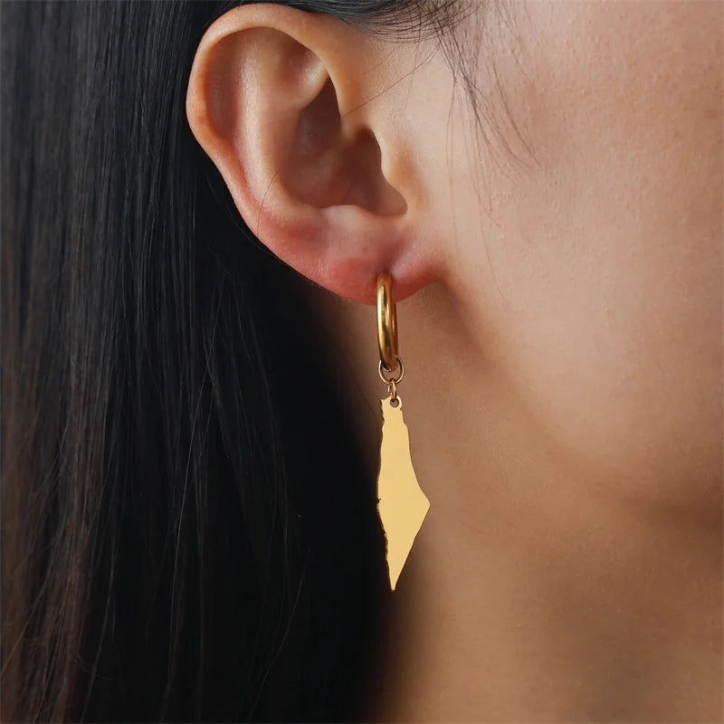 Boucles d'oreilles dorées Palestine