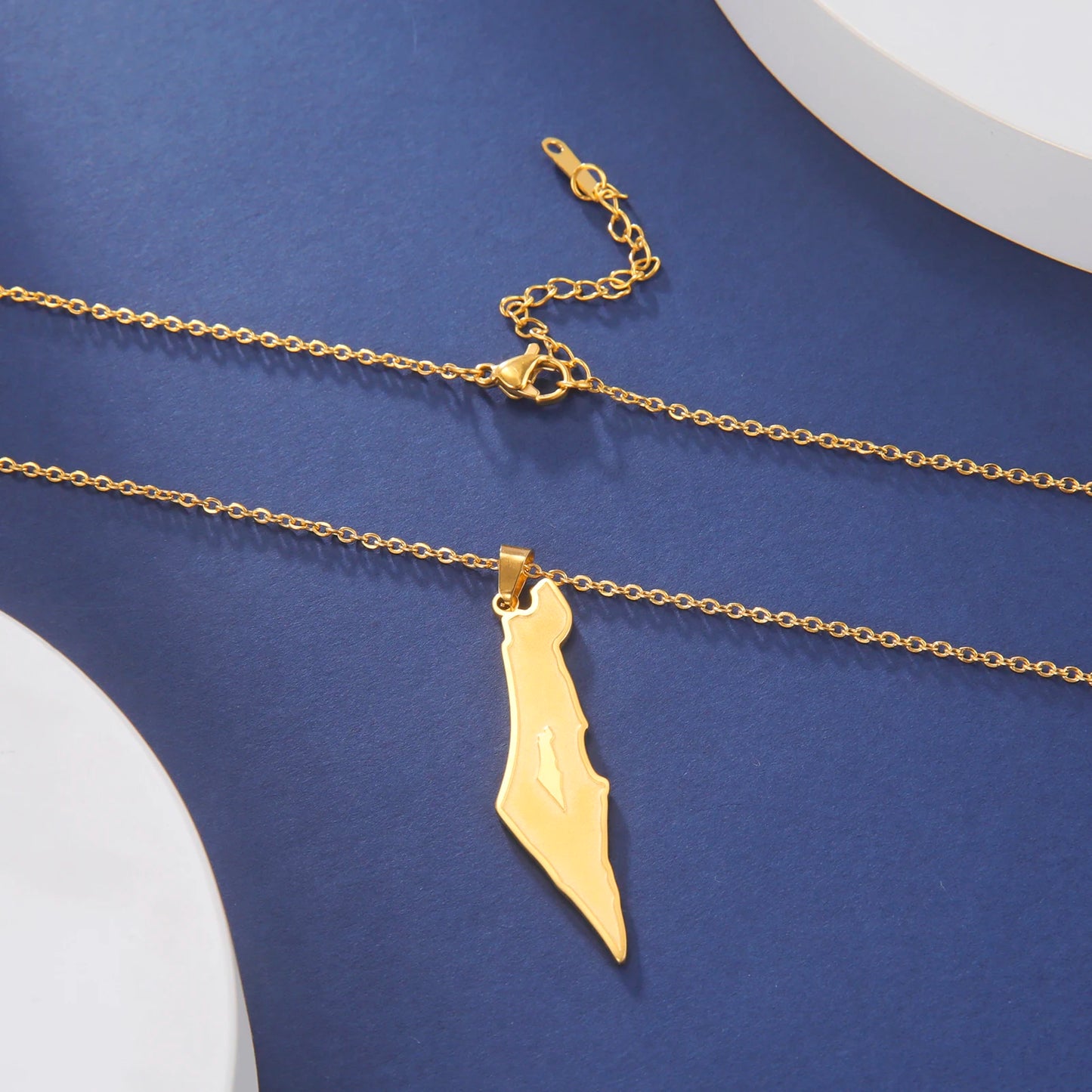 Collier carte silhouette Palestine minimaliste