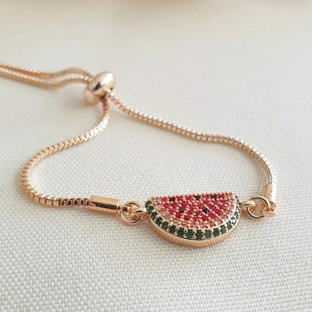 Bracelet pastèque serti de cristaux colorés