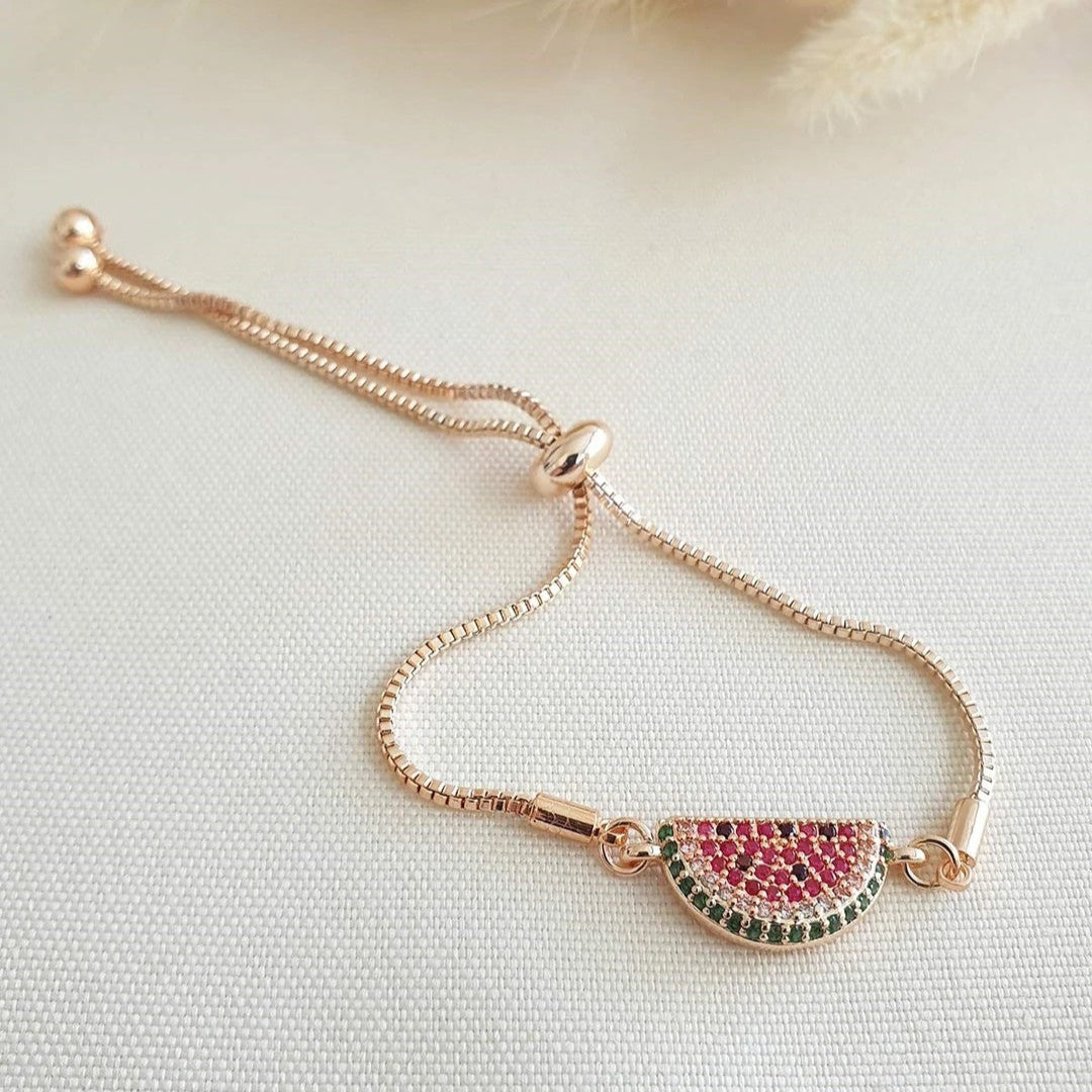 Bracelet pastèque serti de cristaux colorés