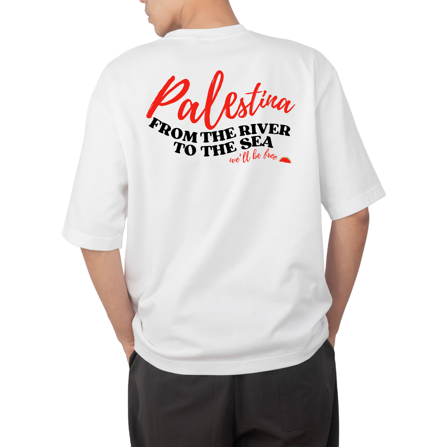 T-shirt oversize " Palestina From the River to the Sea” – Prévente