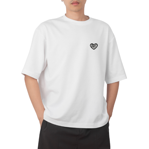 T-shirt oversize Brodé Cœur Noir & Blanc Palestine – Prévente
