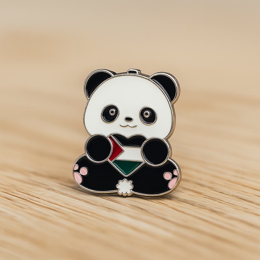Pin’s Palestine Panda Cœur