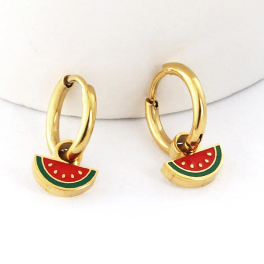 Boucle d'oreille créoles Pastèque