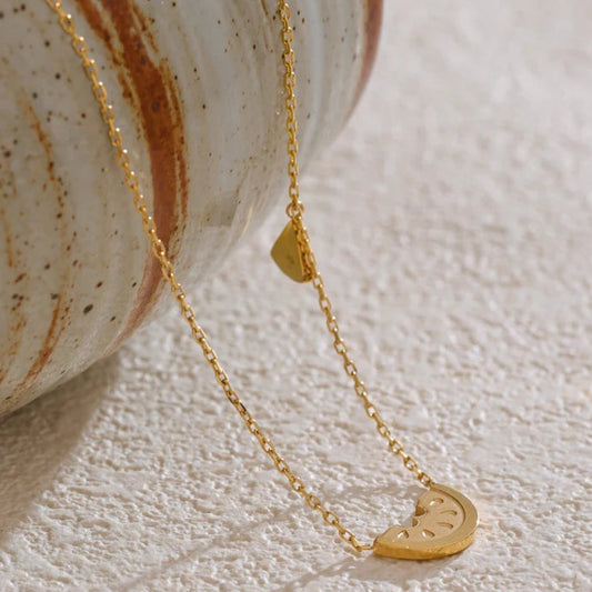 Collier pendentif Pastèque Doré