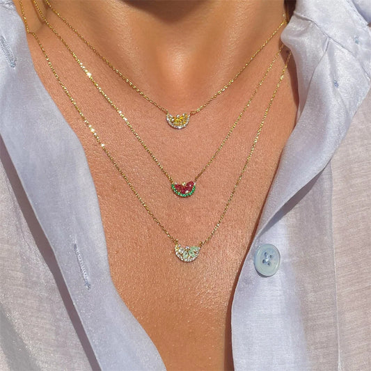 Collier pendentif Pastèque