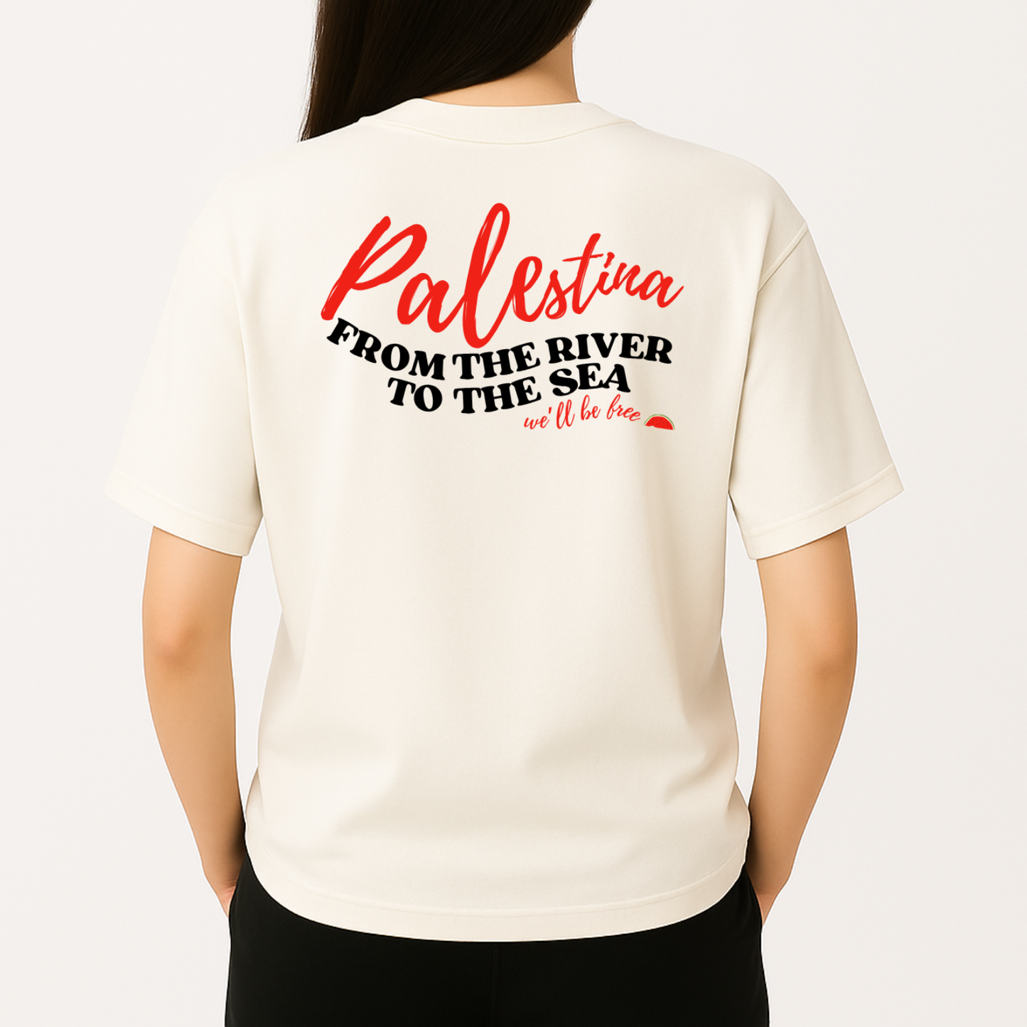 T-shirt oversize " Palestina From the River to the Sea” – Prévente